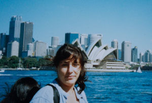 Photo of the author on her first visit to Sydney, in 1998